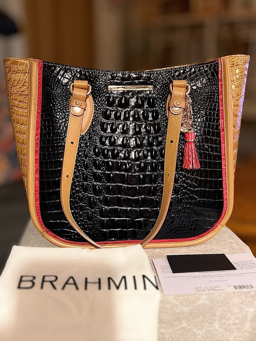 NWT Brahmin Medium Lena Ink Avondale Melbourne Tote